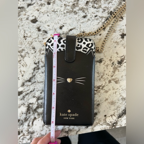 Kate Spade Leather Meow Cat Phone Crossbody Purse - Picture 9 of 10